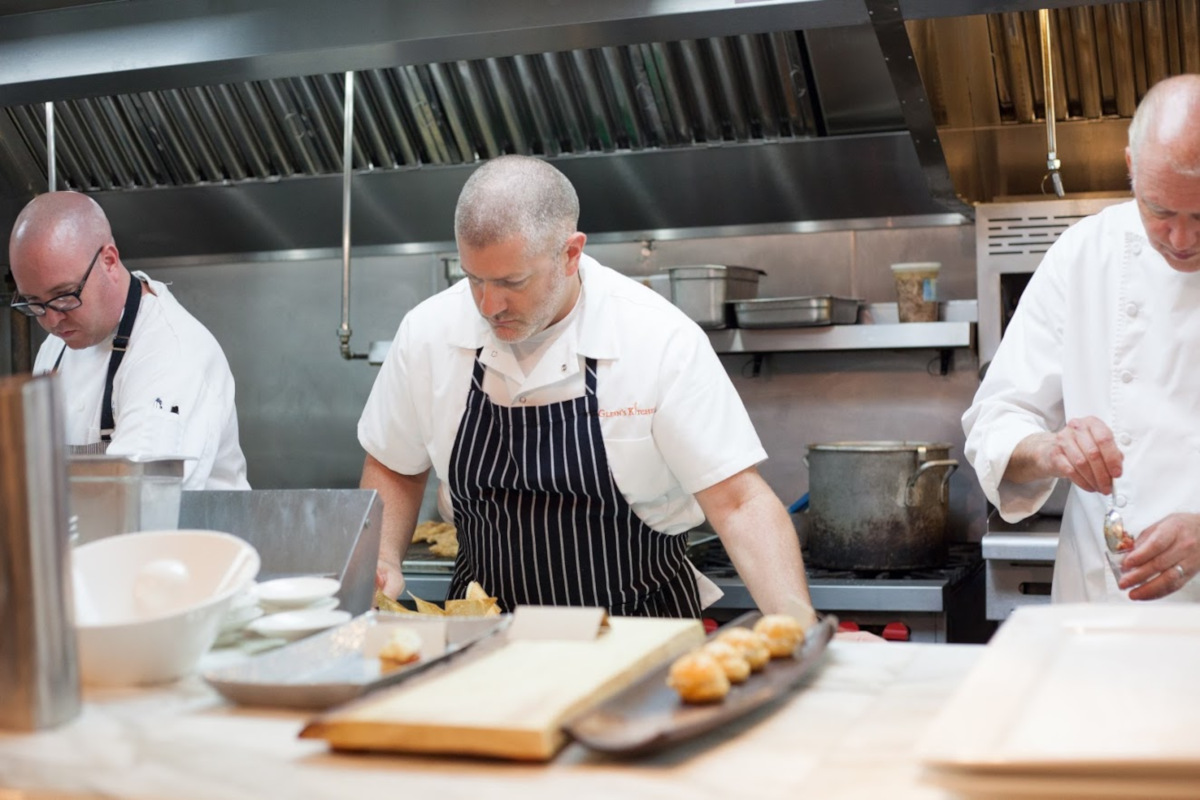 kitchen staff hard at work