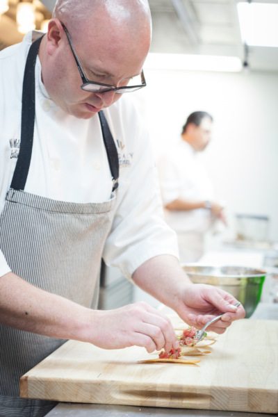 Chef preparing a dish