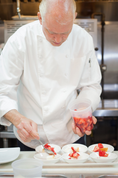 Chef preparing desserts